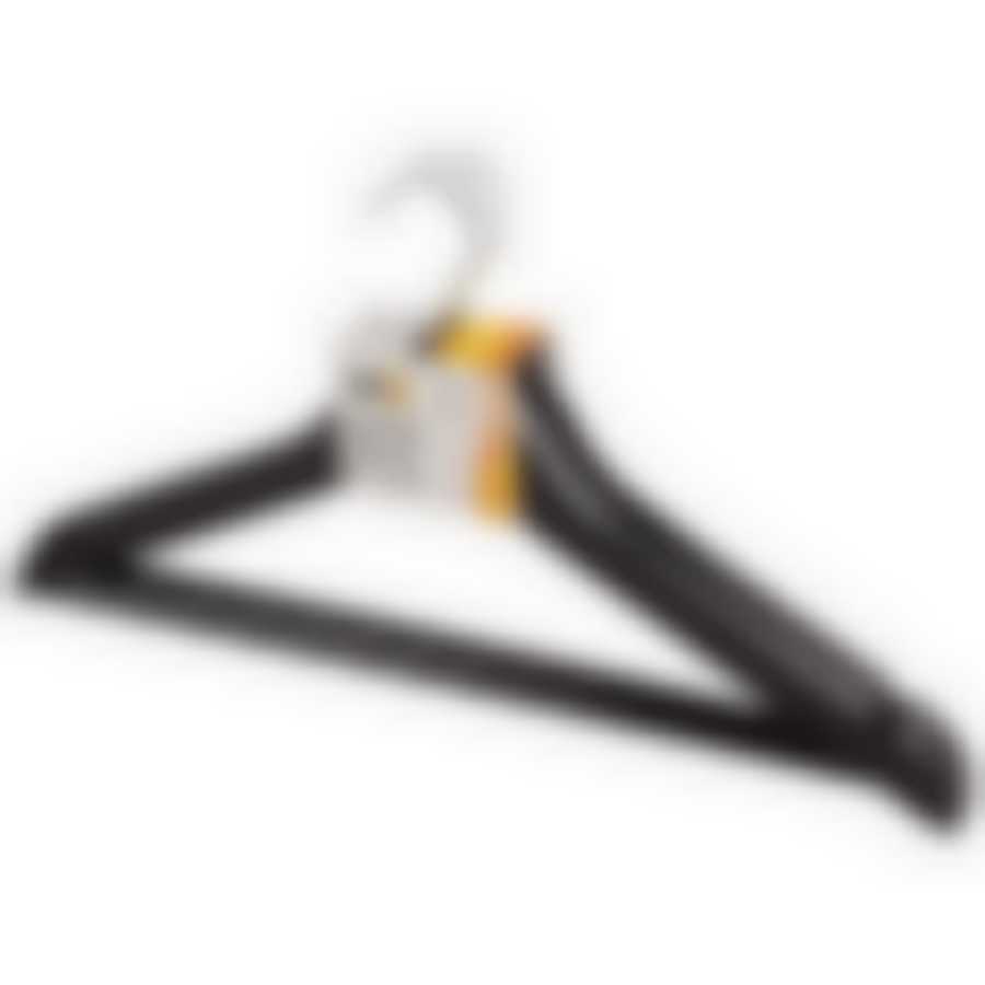 Набор вешалок деревянных с перекладиной, 3 шт, цвет черный