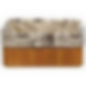 Бамбуковая корзинка с покрытием из натурального льна (каркас: стальной прут), р-р 38*28*16