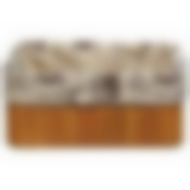 Бамбуковая корзинка с покрытием из натурального льна (каркас: стальной прут), р-р 32*23*14