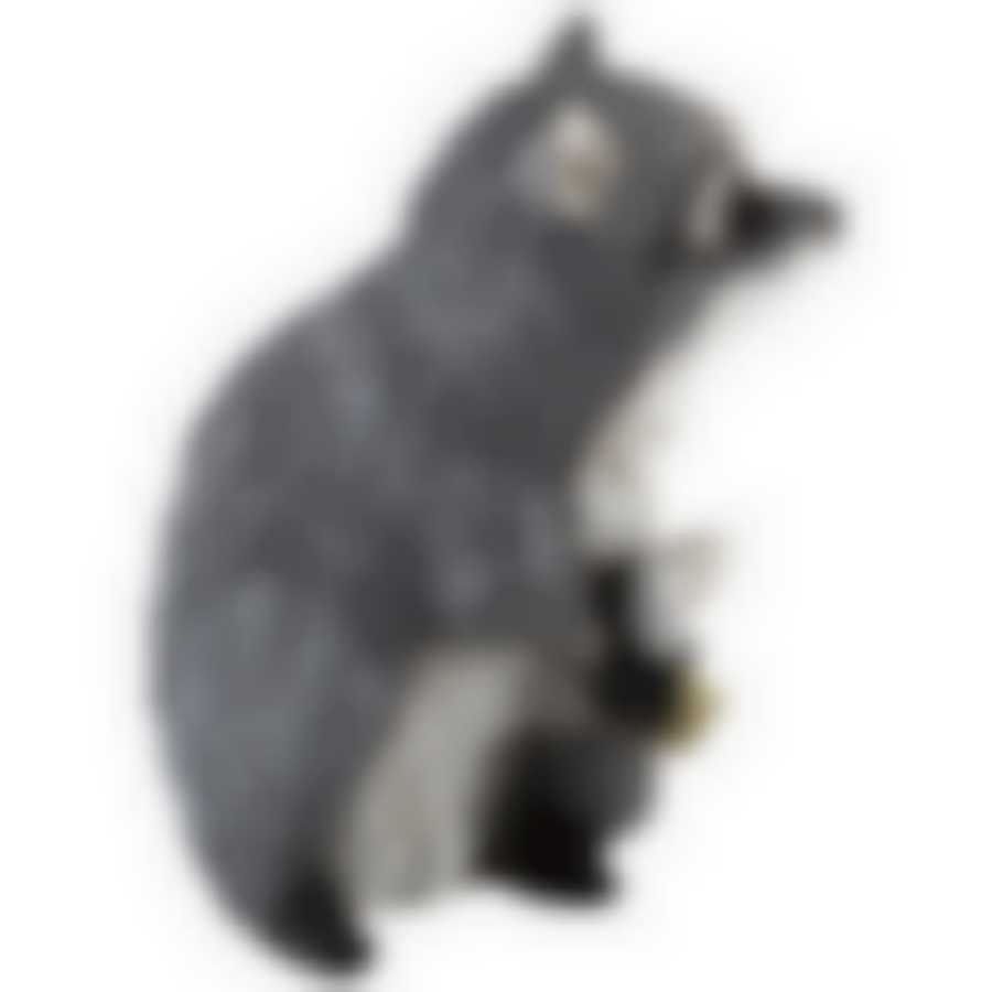 Фигурка садовая "Енот с рыбой" H-35см