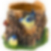 Кашпо "Пень с птичками" H - 17см, D - 16см