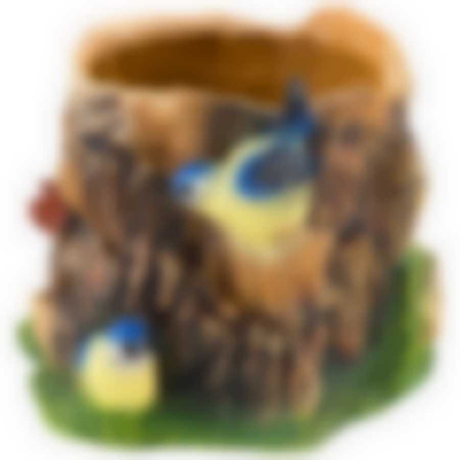 Кашпо "Пень с птичками" H - 17см, D - 16см