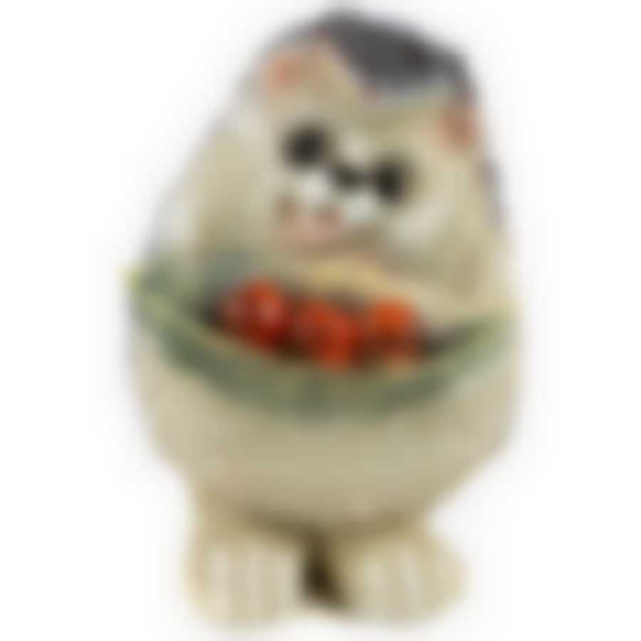 Фигурка садовая "Ёжик маленький с яблоками" H-15 см