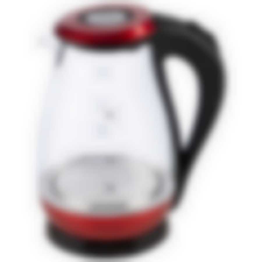 Чайник ENERGY E-204 (1.7л) стекло, пластик цвет красный