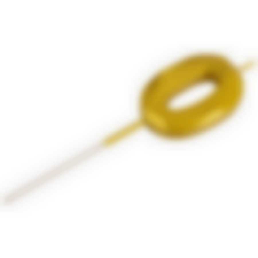 Свеча для торта, золото, цифра 0