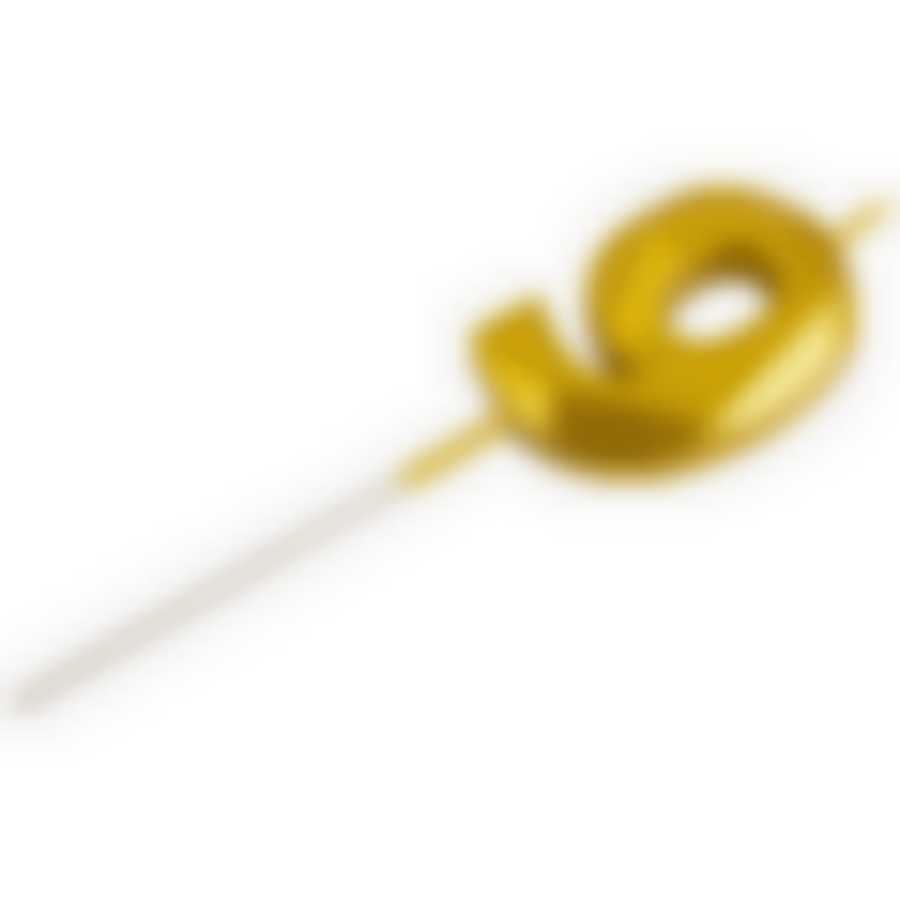 Свеча для торта, золото, цифра 9