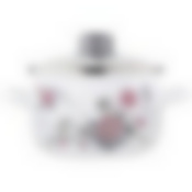 Кастрюля сферическая 2л, белоснежная,  "Весенний романс"