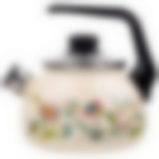 Чайник сферический со свистком 2л слоновая кость "Луговые цветы""