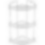 Полка угловая трехъярусная CHR-372, размер:19*19*40см (хром.металл, крепление: шуруп)