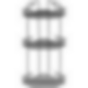 Полка угловая трёхъярусная 20,5*20,5*52 см (термопластичное покрытие) графит