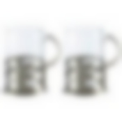 Набор из 2-х стаканов, Boccale, объем по 200 мл, стеклянных в подстаканнике из нерж стали