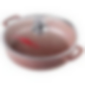 Жаровня литая 24см стеклянная крышка Шоколад ТМ Горница, ж2411аш