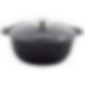 Кастрюля-жаровня литая 5,0л стеклянная крышка Тёмный мрамор, жмт528а