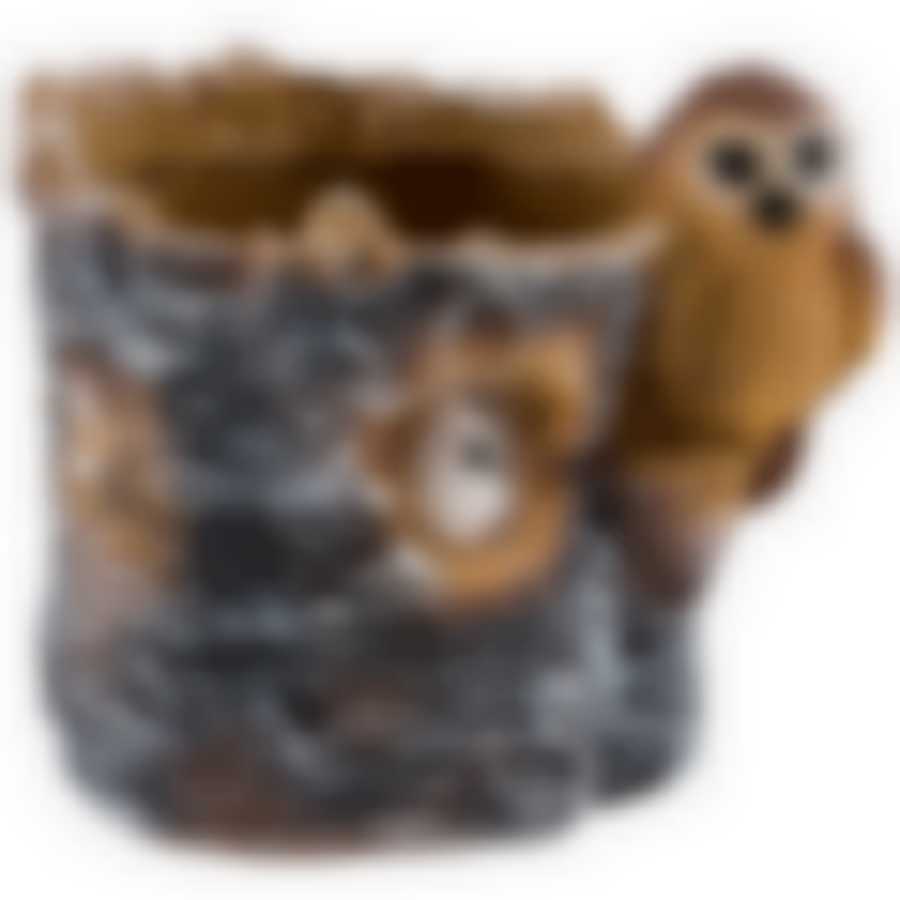 Кашпо "Пенек березовый с совами" Н-15см