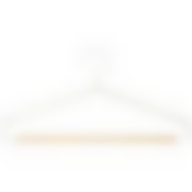 Вешалка металлическая с деревянной перекладиной "Винтаж" с широкими плечами, цвет белый