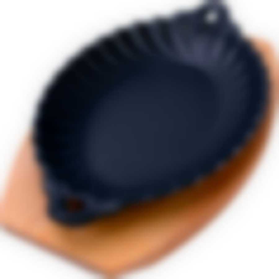 Сковорода чугунная 24,5х17,5см чугун/дерево МВ