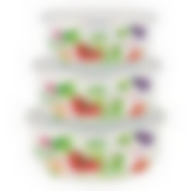 Набор мисок 3 предмета Veggies пластиковые крышки ТМ Appetite, (BW01-V)