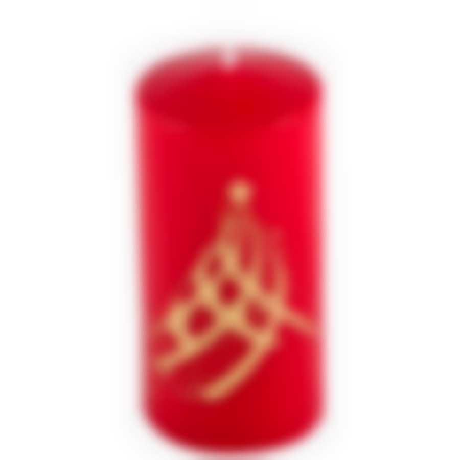 Свеча Deco Christmas 56х120 Eлка (золото на красном)