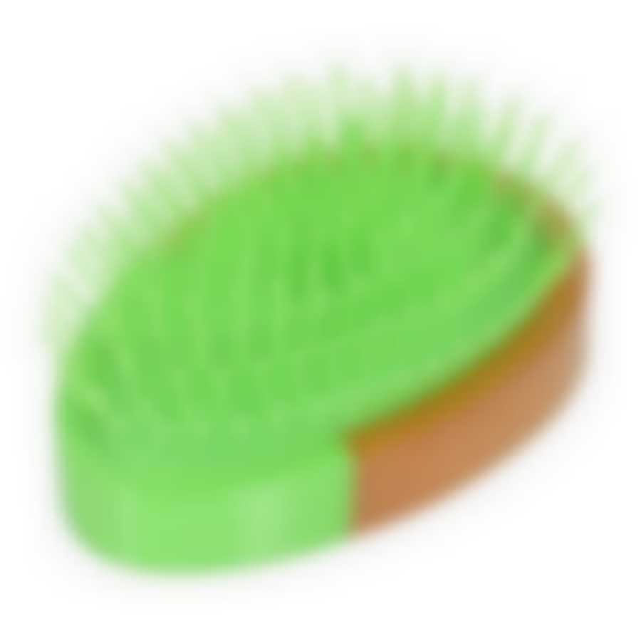 Расческа деревянная, массажная, овальная, 13х7,5х4,7 см, с пластиковыми зубчиками