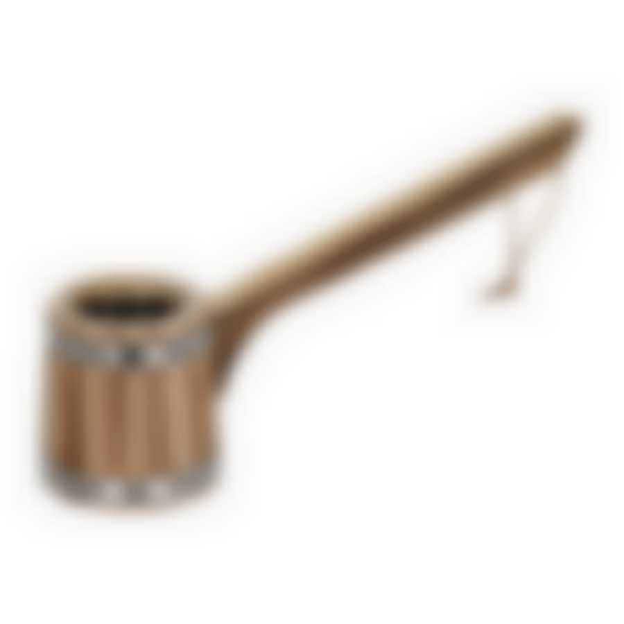 Ковш - черпак бондарный, 0,25 л, с горизонтальной ручкой,  нержавеющая вставка, обожжённая липа