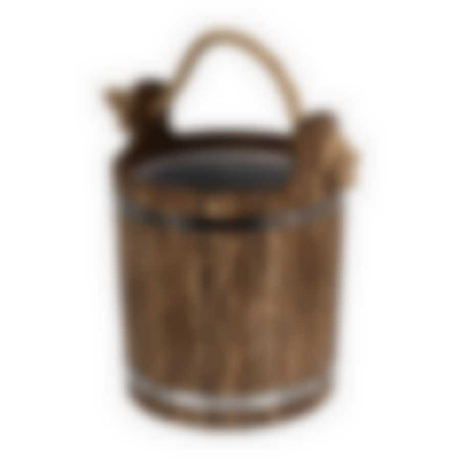 Ведро 9 л, с пластиковой вставкой, искусственно состаренное, липа