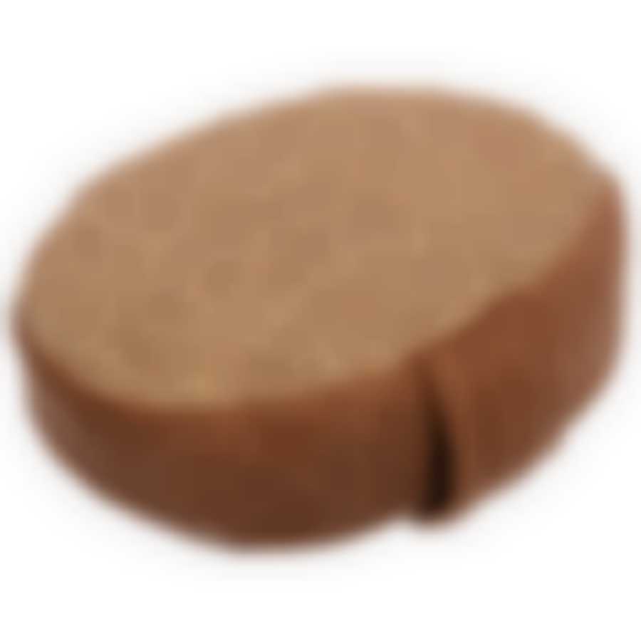 Мочалка из рами, объемная, овальная с хлопком, 10х15х5 см, medium