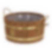 Ушат "шайка" 10 л (термо) с латунным обручем, пластиковой вставкой, липа