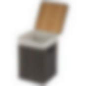 Бамбуковая корзина с ручками по бокам и откидной крышкой, размер: 35*35*50см цвет серый