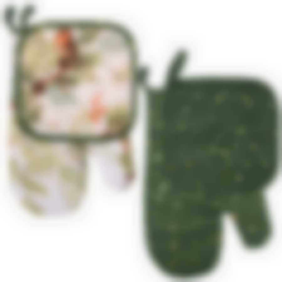 Прихватка с рукавицей "Лес+конфетти". Набор из 2-х предметов