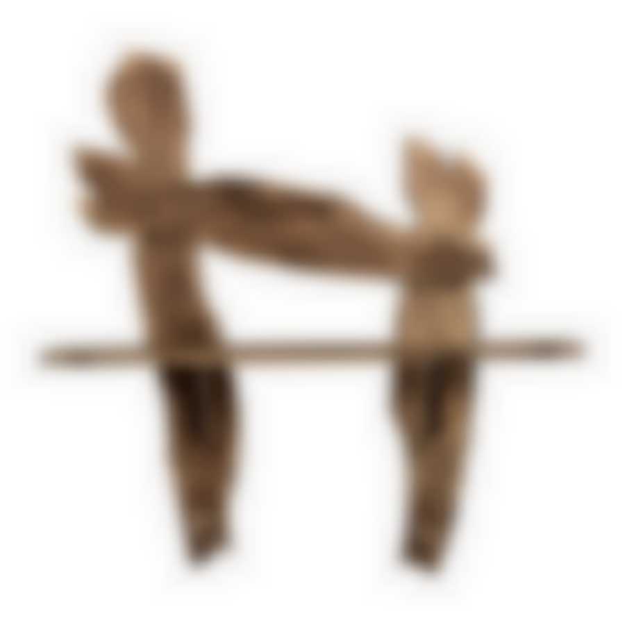 Полка с вешалкой, 2 рожка, состаренная, 15х58х59 см, липа