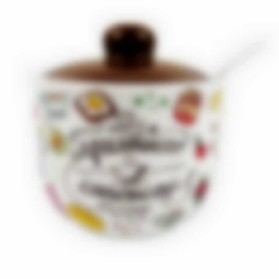 Сахарница керам 300мл с ложкой Приятного аппетита ТМ Appetite (ZFC045-9)