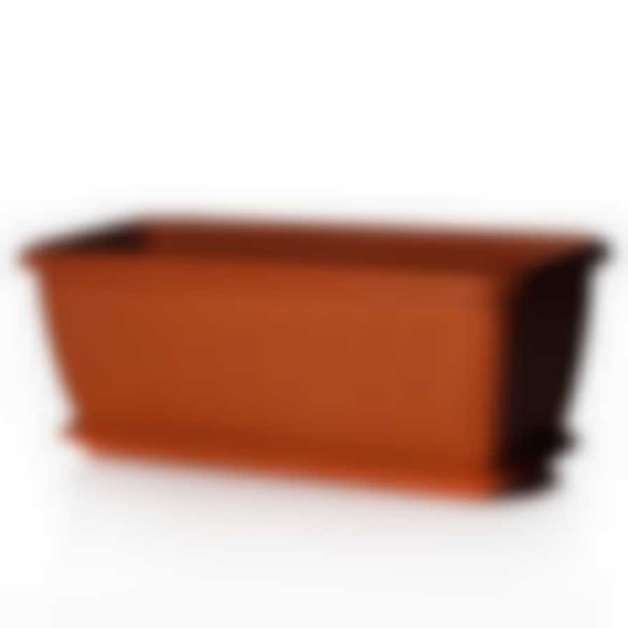 Балконный ящик с поддоном "Алиция", 400 мм (терракотовый)