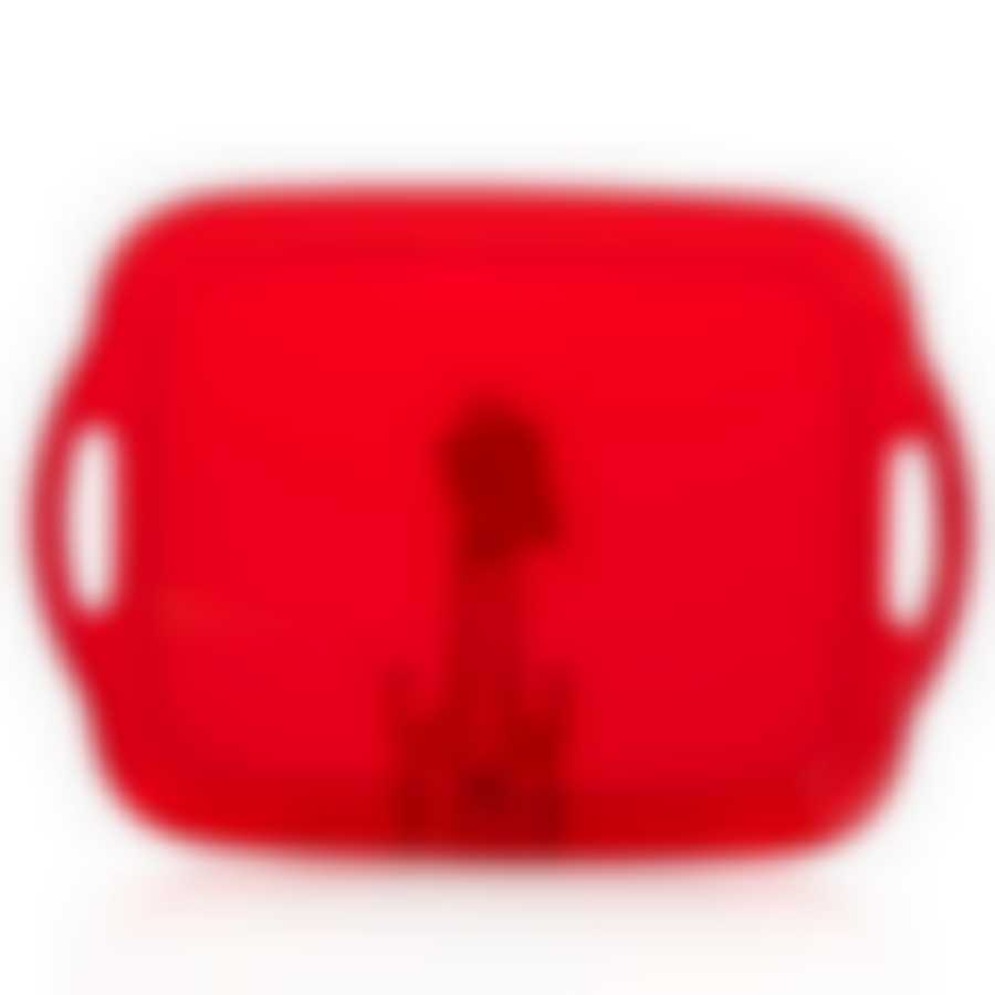 Поднос "КРИСТАЛЛ", 26х36 см (красный прозрачный)