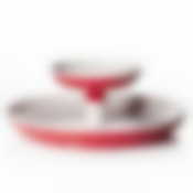 Фруктовница "Горошек" 2-х ярусная (бело - красная)