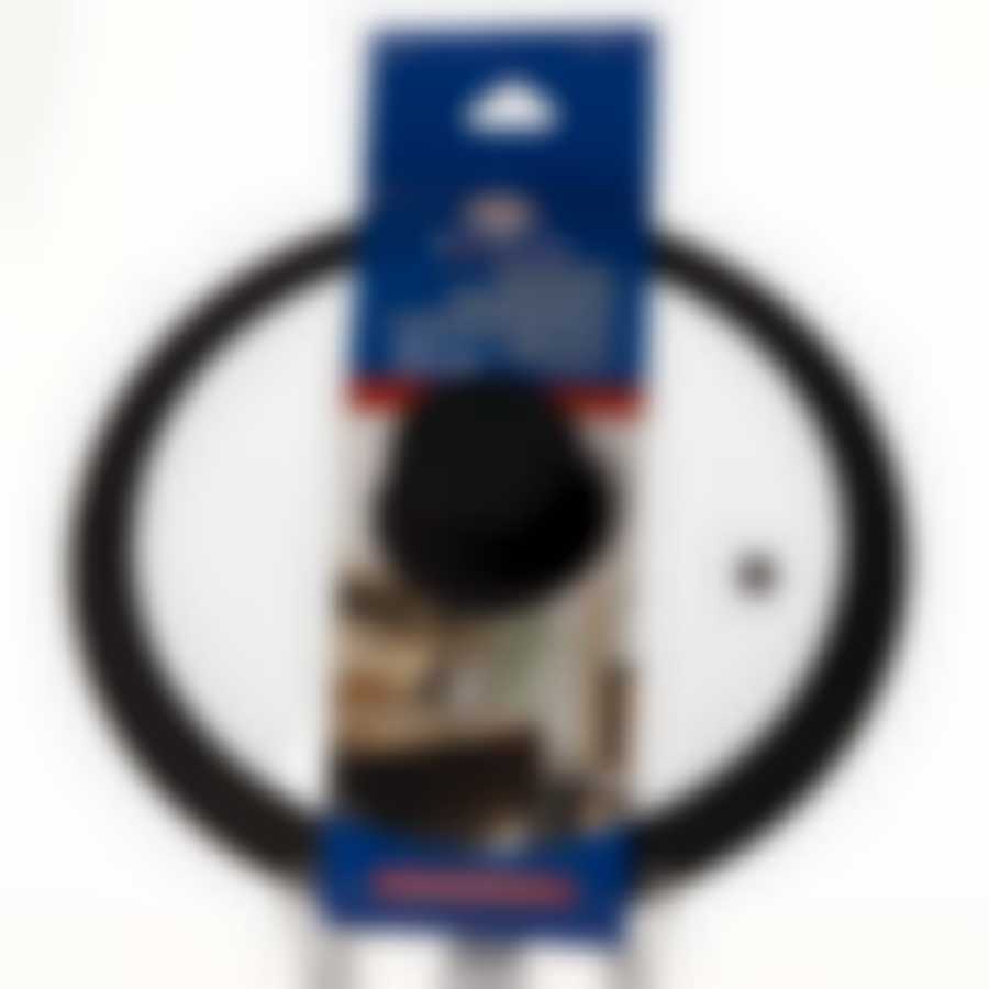 КРЫШКА стеклян.с силикон.ободком 20 см (черная)