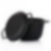 Кастрюля чугунная с крышкой-сковородкой, объем 6 л