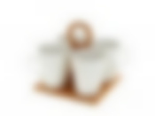 Кружки, набор 4шт. "Naturel" на бамбуковой подставке v=245мл (17,5*17,5*17см) (бамбук, фарфор) (подарочная упаковка)