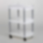 Этажерка овальная 3-х секционная на колесах, 500*310*590 мм (цвет в ассортименте)