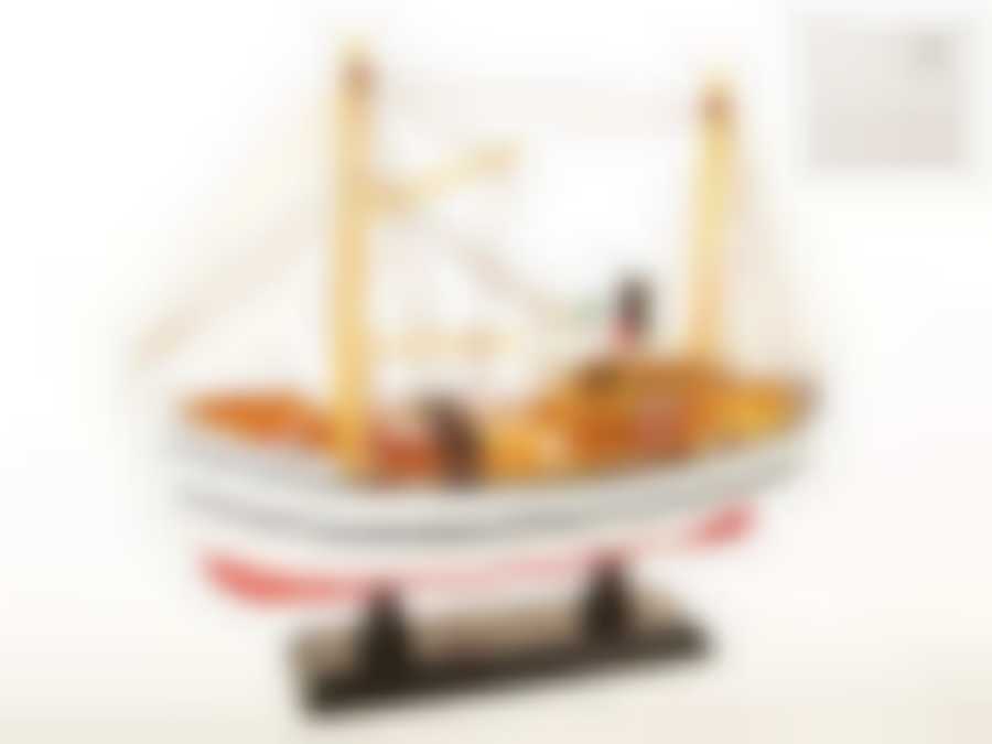 Корабль декоративный "Баркас" h=18см. l=19см. (подарочная упаковка)