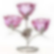 Подсвечник декор. для 3-х свечей "Розовый цветок" 20*9*19см (металл, стекло)