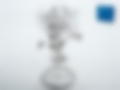 Подсвечник декоративный для 1-й свечи "Белый цветок" 11*9*15см (металл, стекло) (подарочная упаковка)