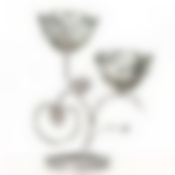 Подсвечник декор. для 2-х свечей "Белый цветок" 16*9*20см (металл, стекло)