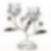 Подсвечник декор. для 2-х свечей "Белый цветок" 19*9*21см (металл, стекло)