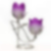 Подсвечник декор. для 2-х свечей "Сиреневый цветок" 16*7,5*18см (металл, стекло)