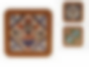 Подставка под горячее "Вышивка" 20*20*1см (3вида) (натуральная пробка, керамика) (упаковочный пакет)