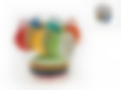 Чайный набор 12пр. "Разноцветная палитра" v=250мл на металлической подставке (подарочная упаковка)