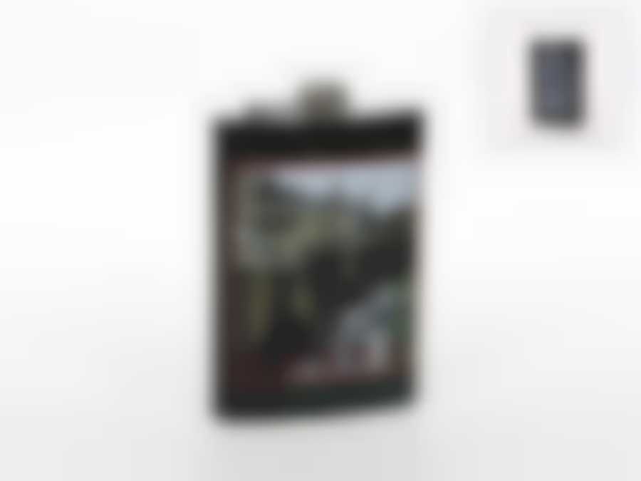 Фляжка сувенирная "День танкиста" v=270мл (металл) (черная упаковка)