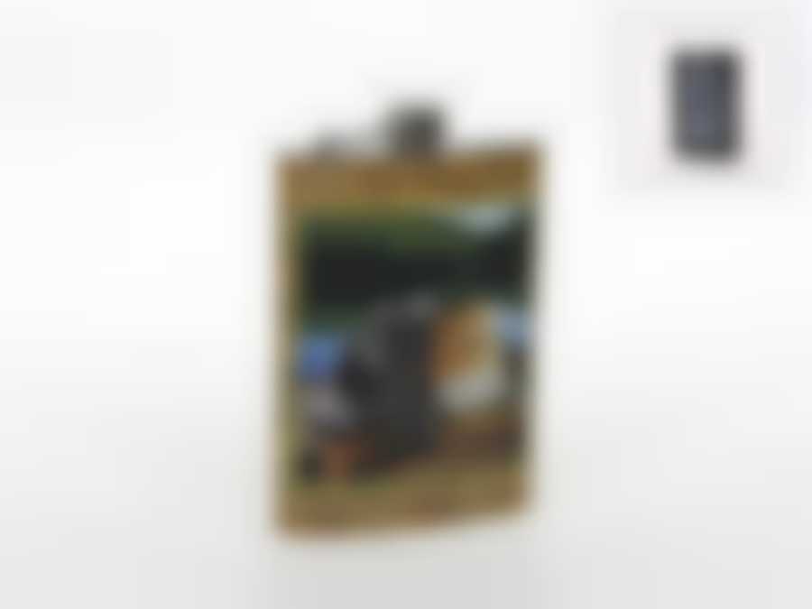 Фляжка сувенирная "Рыбалка" v=270мл (металл) (черная упаковка)