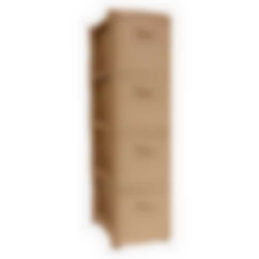 Комод узкий Ротанг 4 секции (бежевый ротанг)