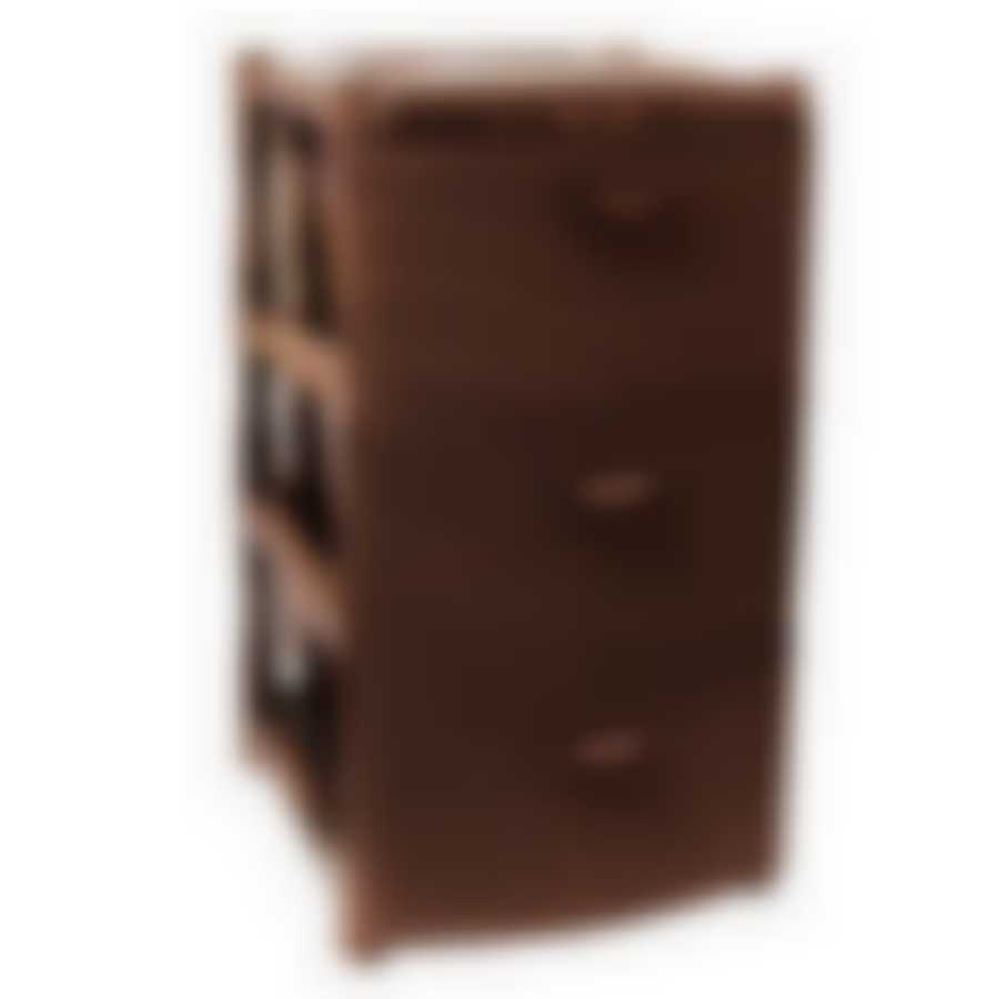 Комод узкий Ротанг 3 секции (коричневый ротанг)